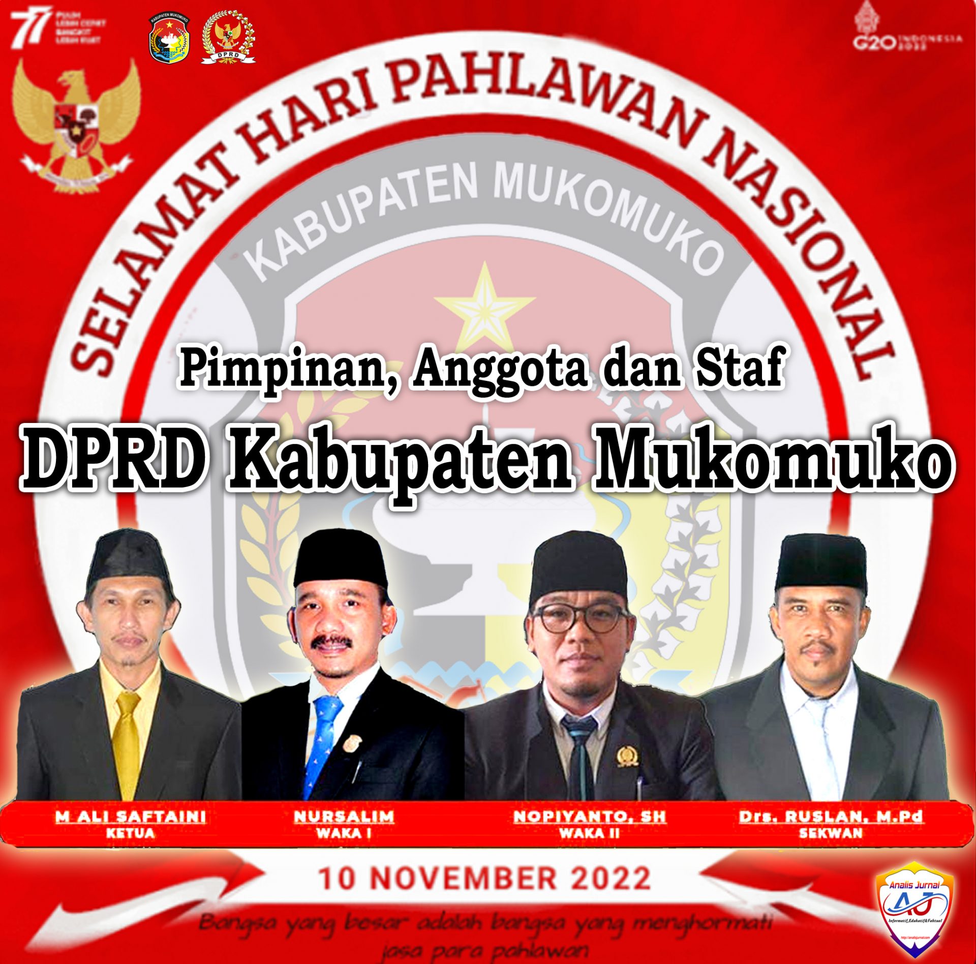 Segenap Pimpinan, Anggota Dan Staf DPRD Kabupaten Mukomuko Mengucapkan ...